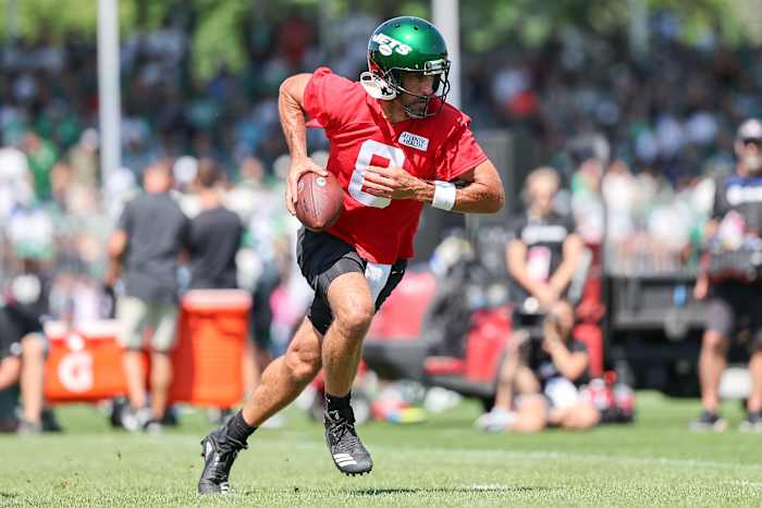 QB Aaron Rodgers at Jets' Training Camp in Florham Park on July 22